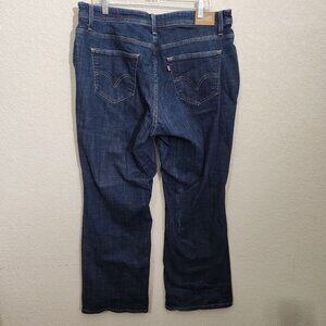 Levis Womens 580 Bootcut Jeans Size 18W Dark Wash Denim Cotton Blend